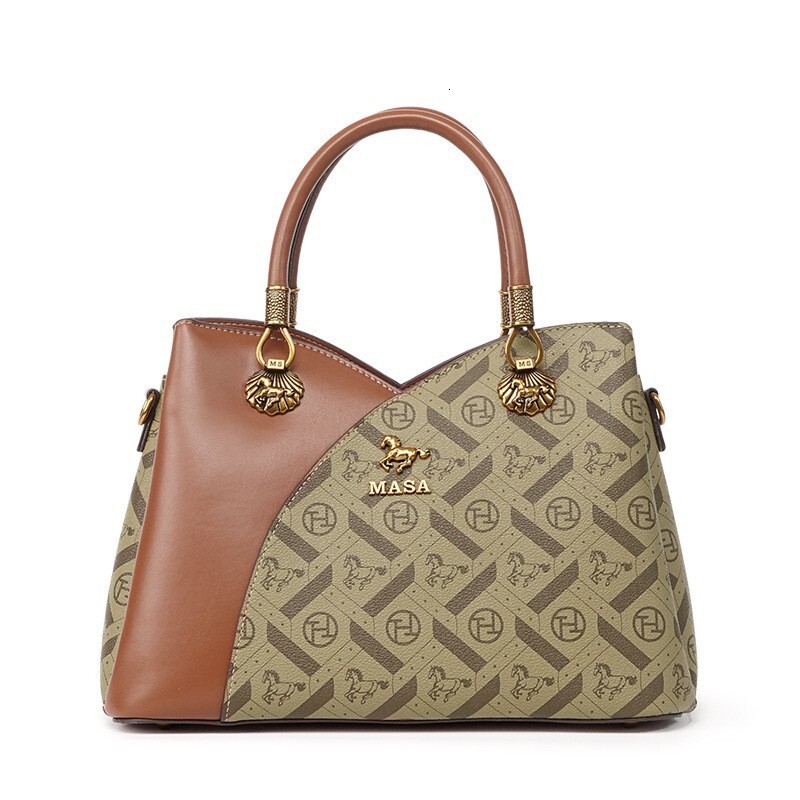 Massa Brand Women S Bag Fashionable Light Luxury Printed Handbag Mom Style Large Capacity Commuting Versatile Crossbody MASA Tote Bag Tote Bag