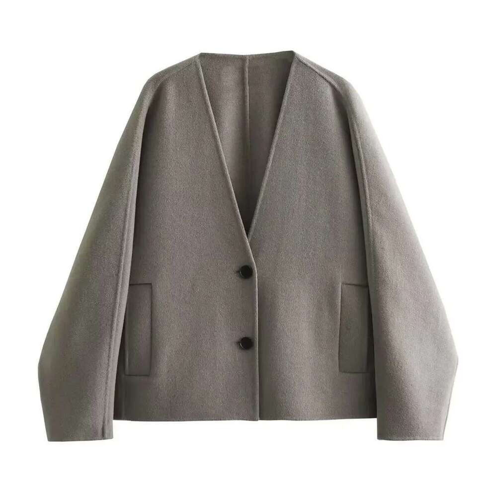 New Style American Women's Jacket V-Neck Woolen Kimono Spring Top Cross-Border E-Commerce Fashion