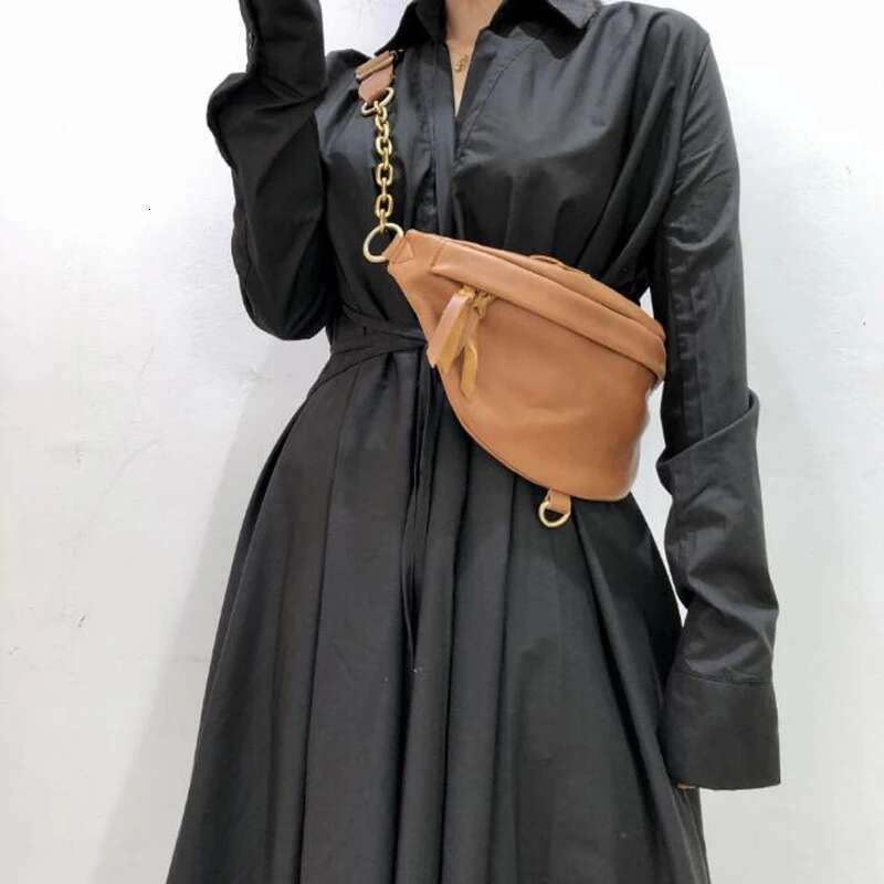 Designer Bag Casual Cowhide Crossbody Chest Bags Fashion Women Real Cow Leather Cool Saddle Waist Pack Shoulder Bag Sac Main Femme