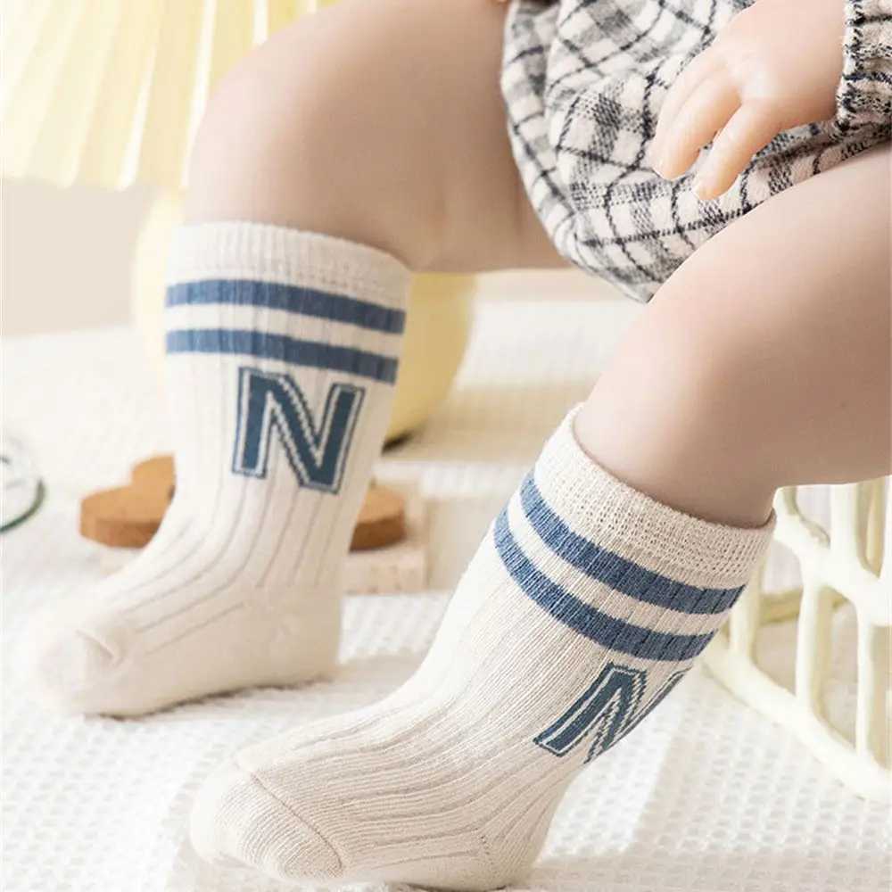3Pair/Lot Baby Socks Knit Soft Letter Socks Baby Middle Tube Stockings Long Socks for Infant Toddler Boys Baby Girl Accessories G251124