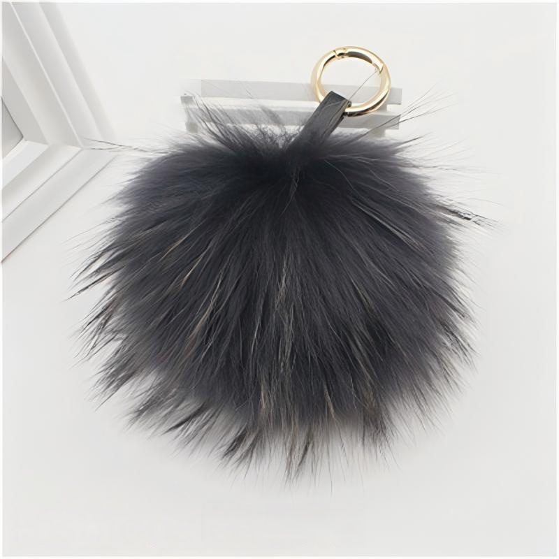 15cm6quot Large Real Raccoon Fur Pompom Ball Charm Key Chain Keyring Accessories Phone Purse HandbagCan Accept Custom7197601305q