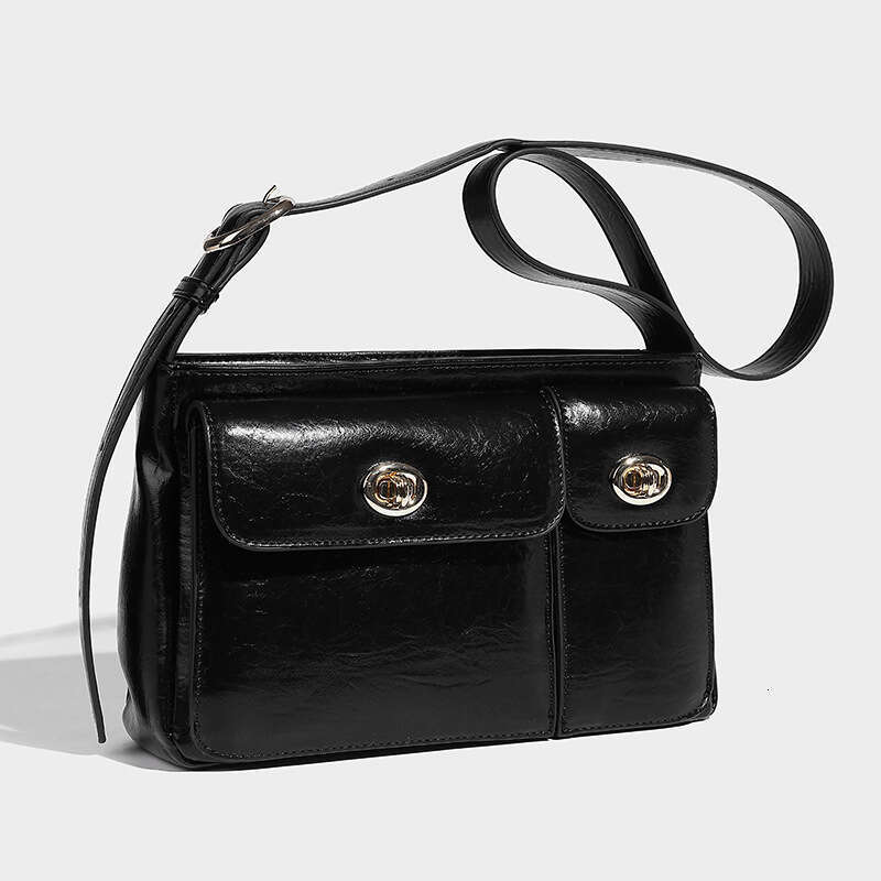 niche design twin autumn and winter new commuting versatile armpit diagonal cross double mouth mailman bag