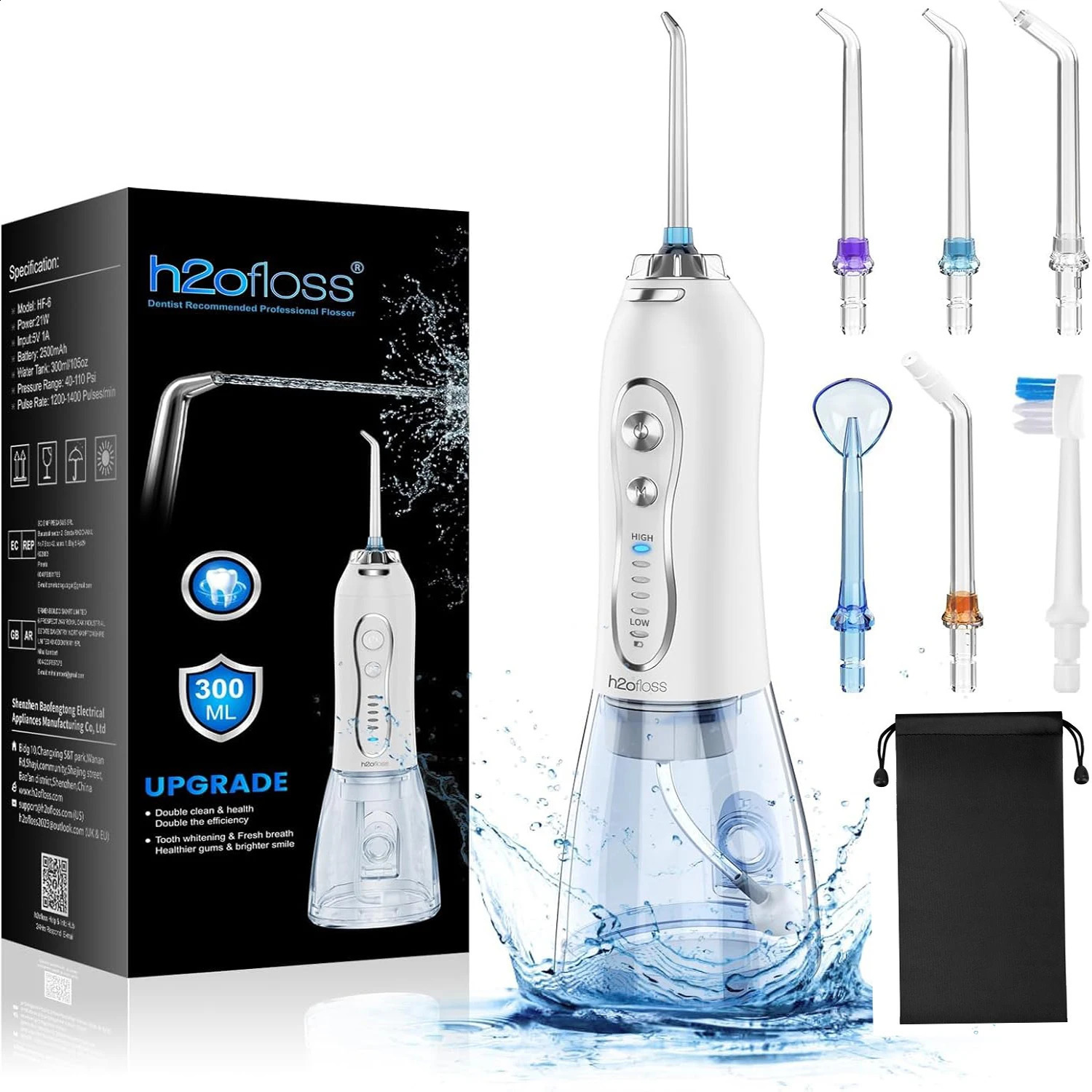 H2ofloss dental oral irrigator portable water used for charging brackets home and travel 5mode waterproof 250418