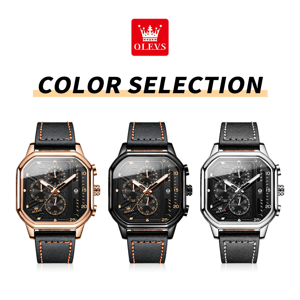 OLEVS Outdoor Watch Men's Watches Men Designer Gemstone Outdoor Square Personalized Waterproof Sports Men's Watch Free Delivery And Wholesal