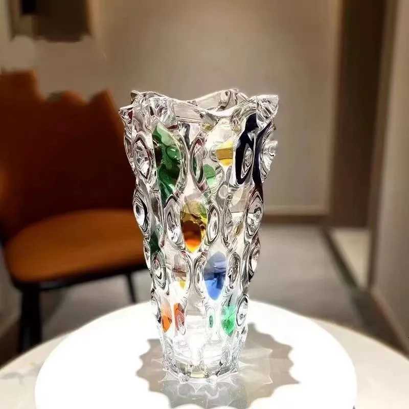 Vase Arrangement Living Room Flower Arrangement Glass Transparent Vase 2025 New High-level Luxury Desktop Decorative Vase C251124
