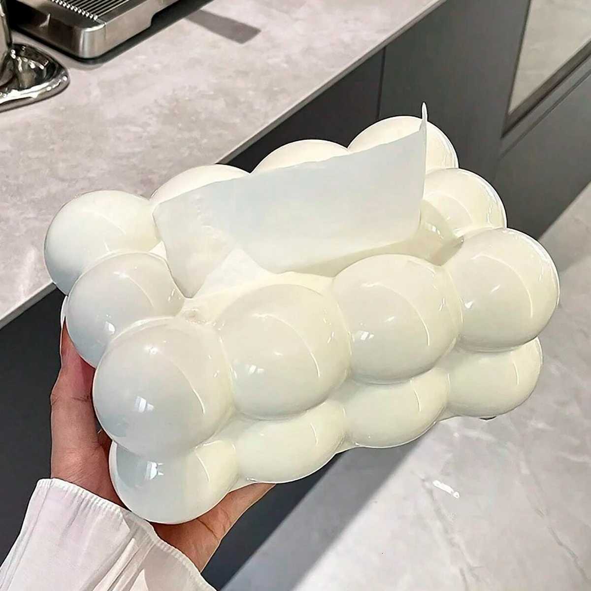 Kawaii White Cloud Shaped Tissue Box Holder - Decorative and Creative Home Storage and Decor SolutionM251124