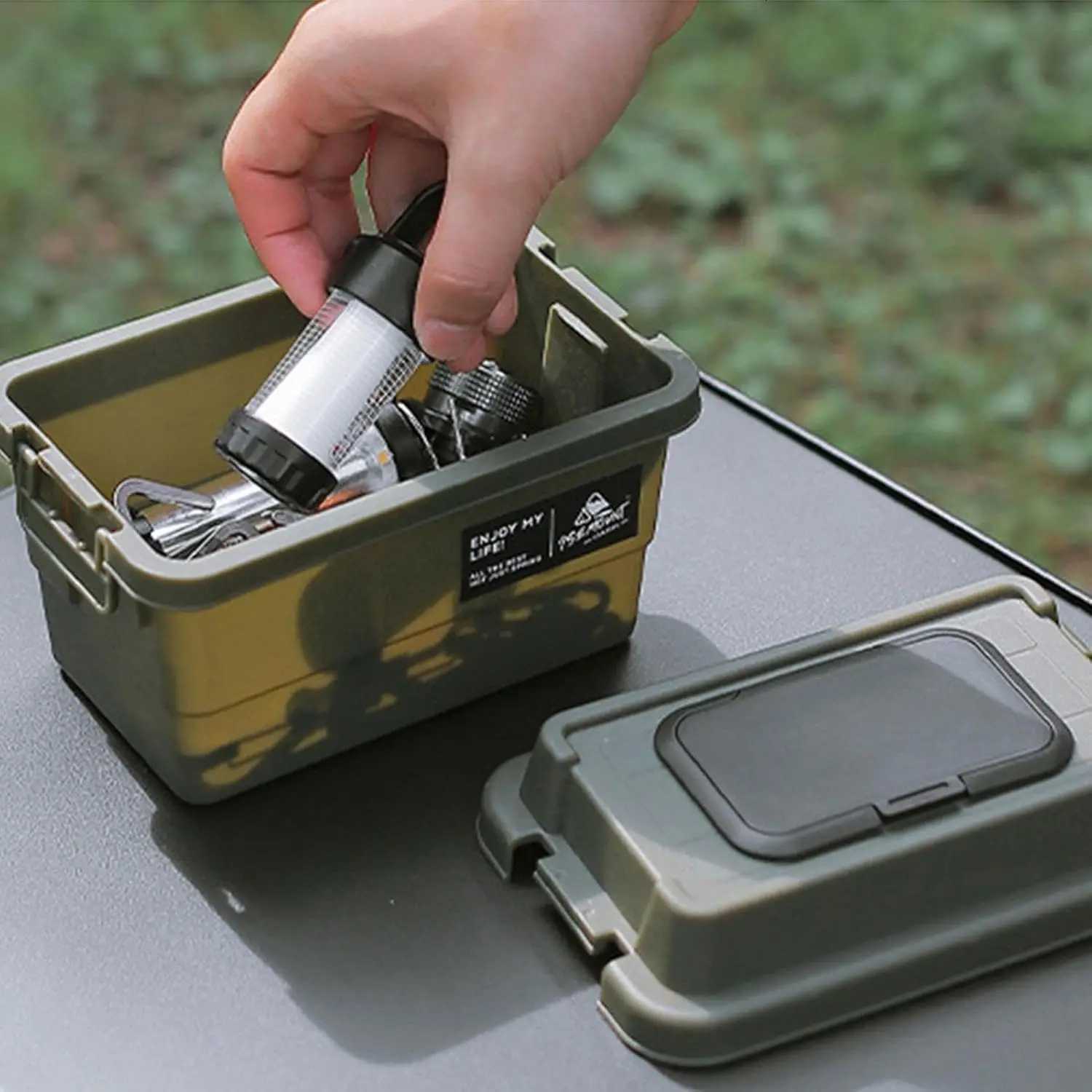 4/1PC Outdoor Tissue Case Desktop Napkin Paper Storage Box Portable Camping Picnic Seasoning Bottle Organizer Sundries BucketM251124