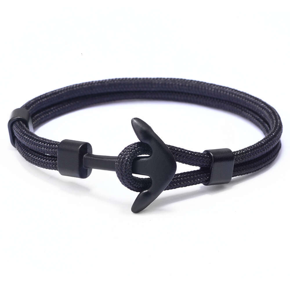 Chino Hot selling Alloy Anchor Men's Polyester Rope Navy Style Spliced Colored Bracelet