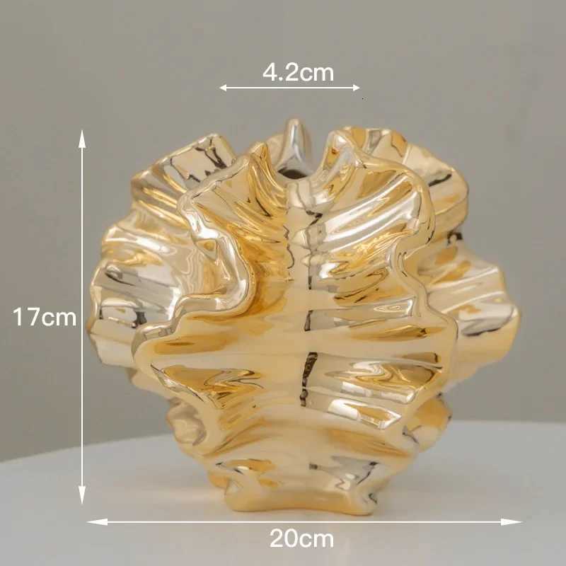 European Style Electroplated Ceramic Vase Light Luxury Gold Hydroponic Dry Flower Planter Home Decoration Ornament Handicraft C251124