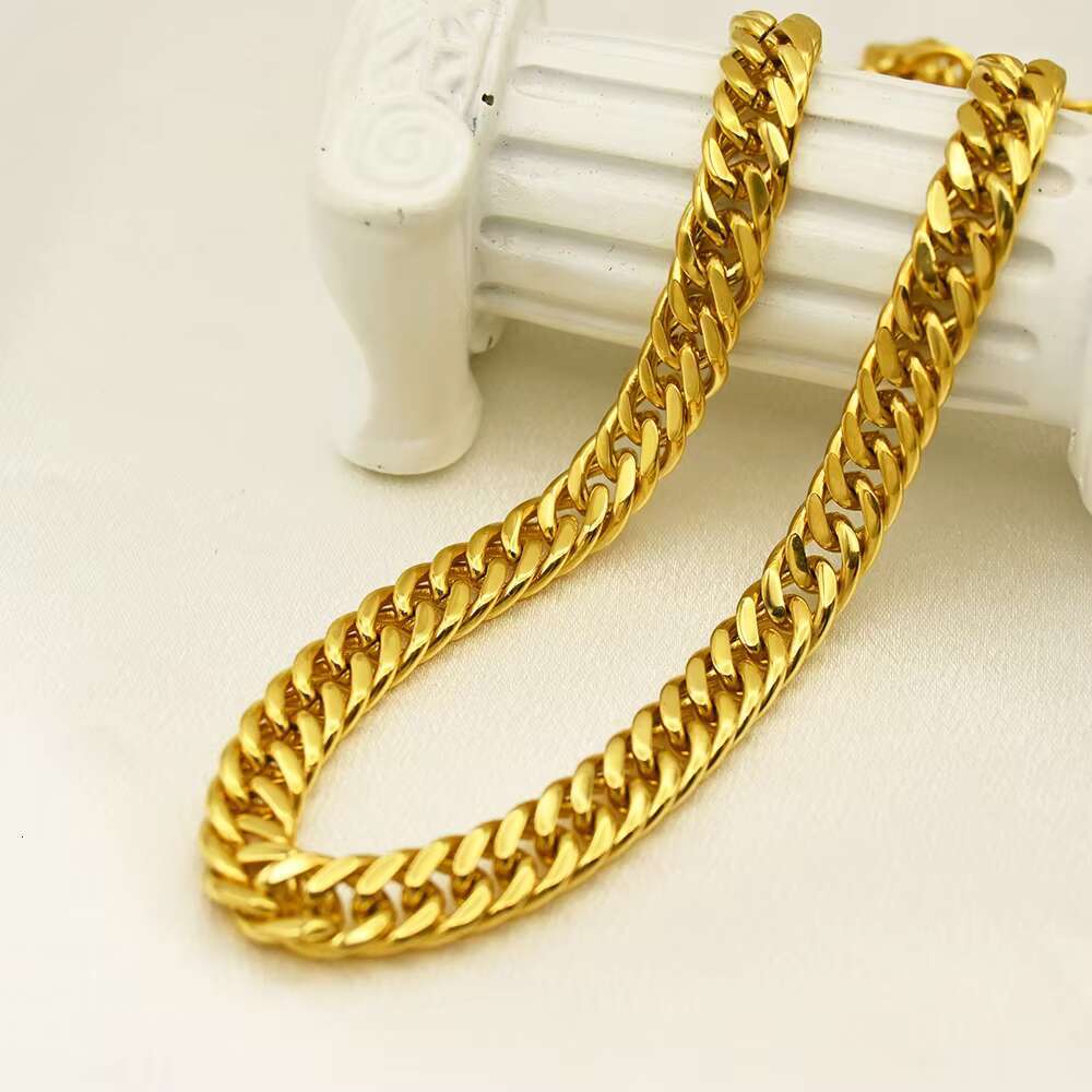 Wholesale Cheap Price Custom Hip Hop Mens Stainless Steel 18k Gold Plated Chain Necklace Cuban Link Chain