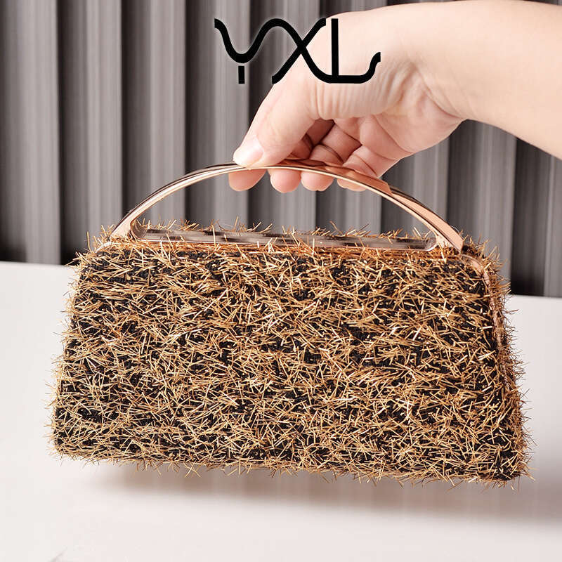 Dinner Bag New Tassel Gold Dinner Hand Held Party Bag Fashionable Wedding Bride Bag KQ