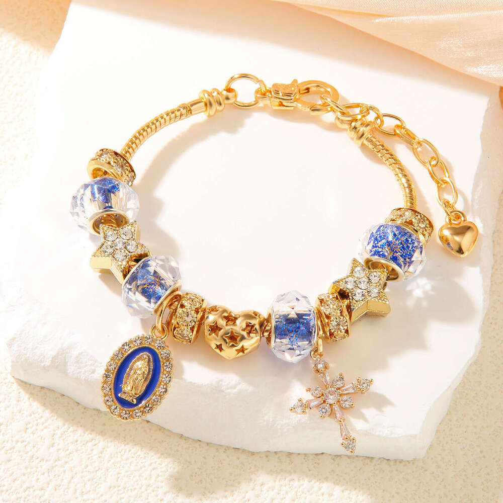 Hot selling cartoon gold Potter pendant bracelet, women's Pan style DIY crystal bead bracelet