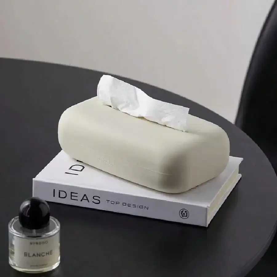 Light Luxury Tissue Box Soft Waterproof Tissue Box Cover Silicone Reusable Wet Wipe Box Holder Bathroom Kitchen Paper HolderM251124