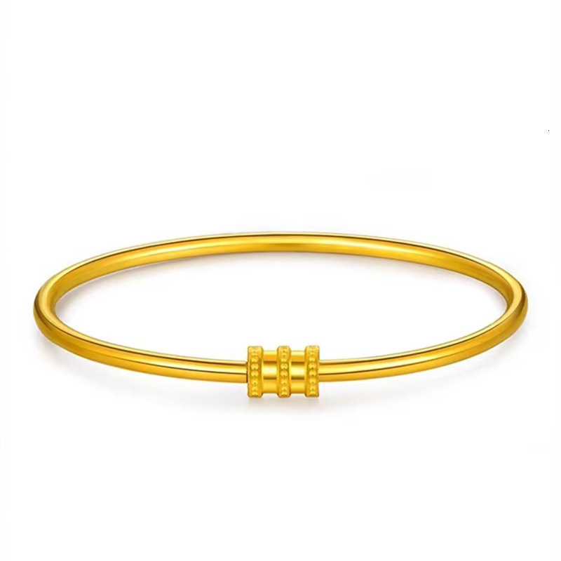 Titanium steel sand gold small waist for women, niche coil adjustable hinge bracelet, plain ring bracelet