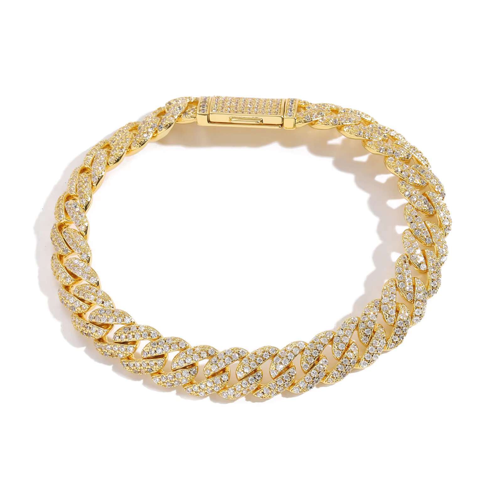 High Quality Hip Hop Iced Out 10mm CZ Cuban Link Chain Necklace Bracelet Miami Choker Necklace Women Man