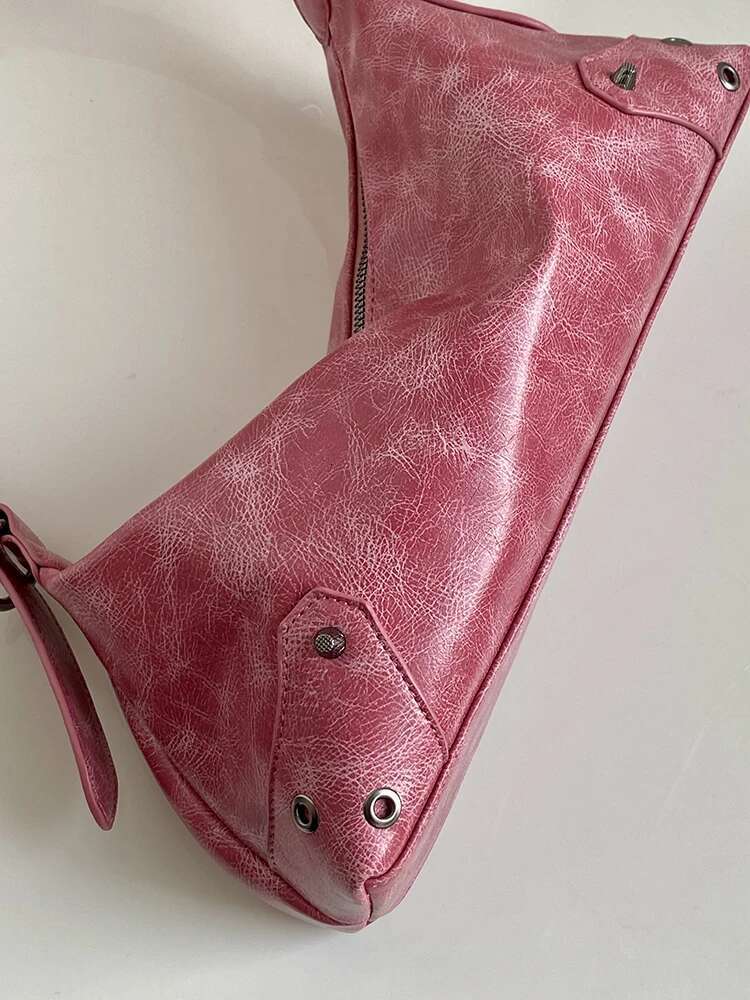 Designer Bag Personalized Women's Underarm Bag Texture Soft Leather Versatile Single Shoulder Crossbody Bags French Retro Motorcycle Handbag