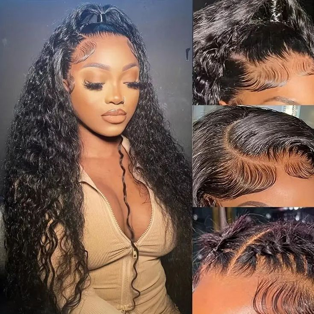 250 Density Water Wave 13x6 HD lace Frontal Wig Deep Wave Lace Front Wig Glueless Wig Human Hair Ready to Wear Lace Closure Wigs