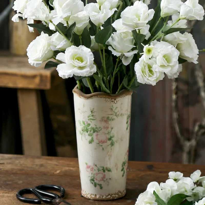 Nordic Pastoral Style Ceramic Vases Creative Retro Home Gardening Decorations Dry Flower Hydroponic Vessels C251124