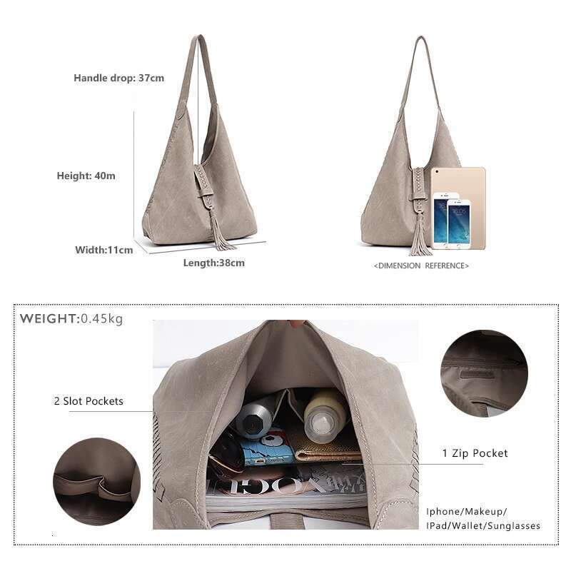 Designer Bag SC Brand High Quality Cow Shoulder Bag For Women Fashion Tassel Design Ladies Large Hobo Genuine Leather Female Handbags