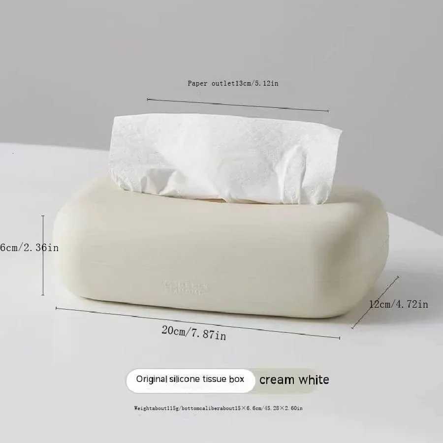 Light Luxury Tissue Box Soft Waterproof Tissue Box Cover Silicone Reusable Wet Wipe Box Holder Bathroom Kitchen Paper HolderM251124