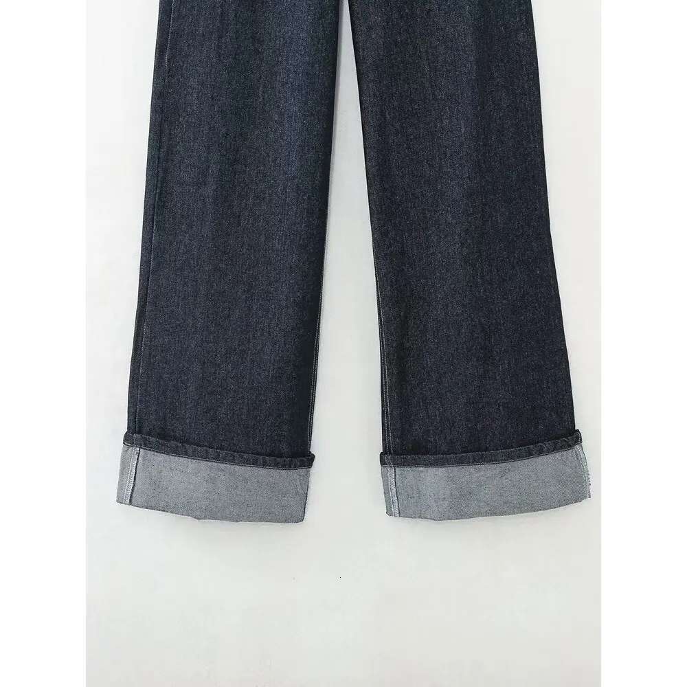 Designer Clothes DUOPERI Women Fashion 2 Pieces With Pocket Denim Blue Jackets & Front Zipper Trousers Feamle Chic Lady Pants Sets