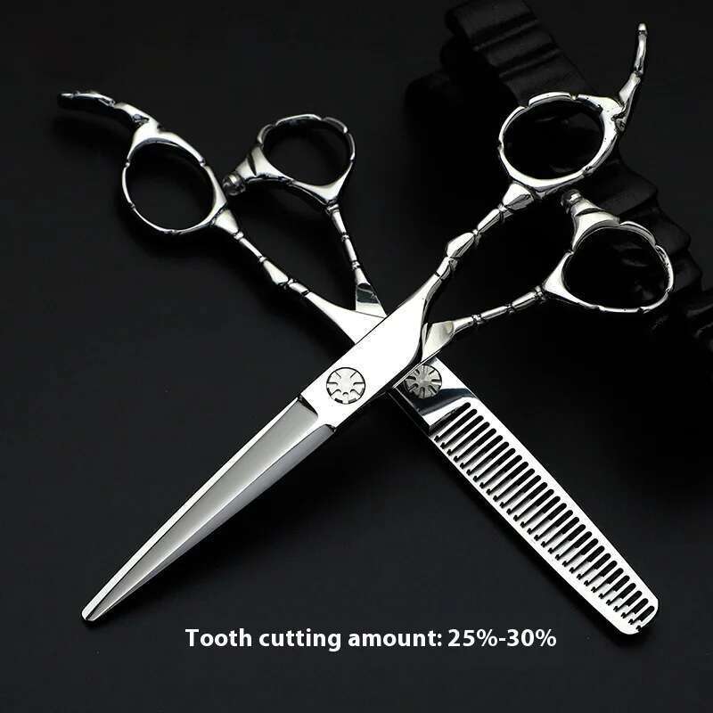 6.0Inch VG-10Steel Professional Salon Hair Stylist High-end Haircut Straight And Tooth Shears Hairdressing Scissors Set
