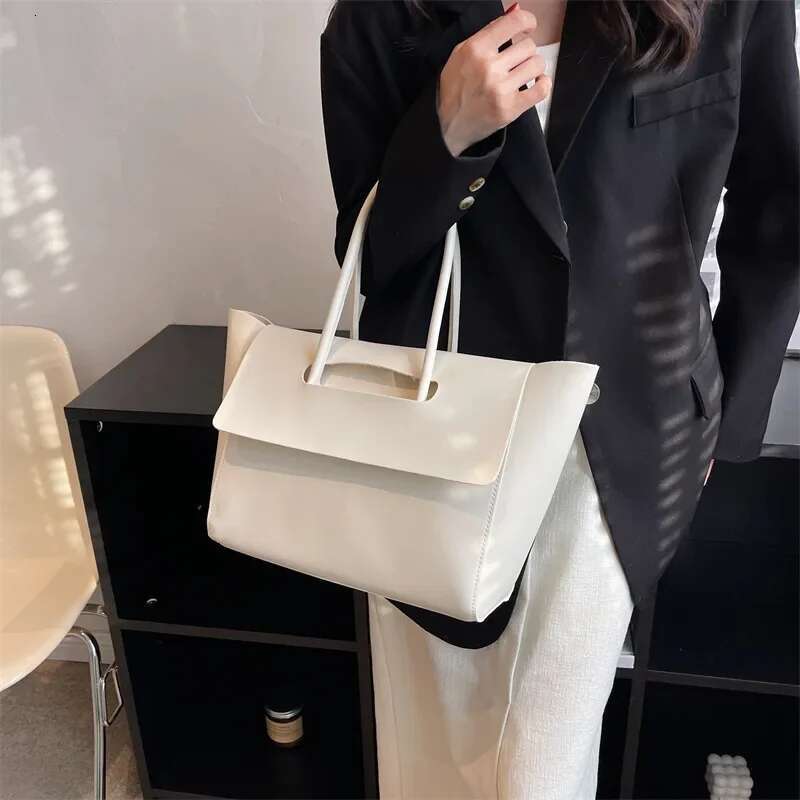 Fashion Women Shoulder 2023 New Large Capacity Handbags Simple Retro Tote Solid Color Famous Brand High Quality Bags