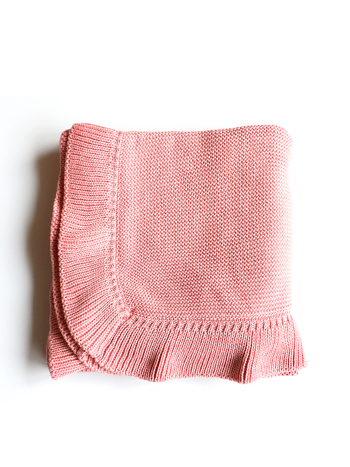 Comfortable Infant Knitted Quilted Throw Blankets Featuring Lace Trim