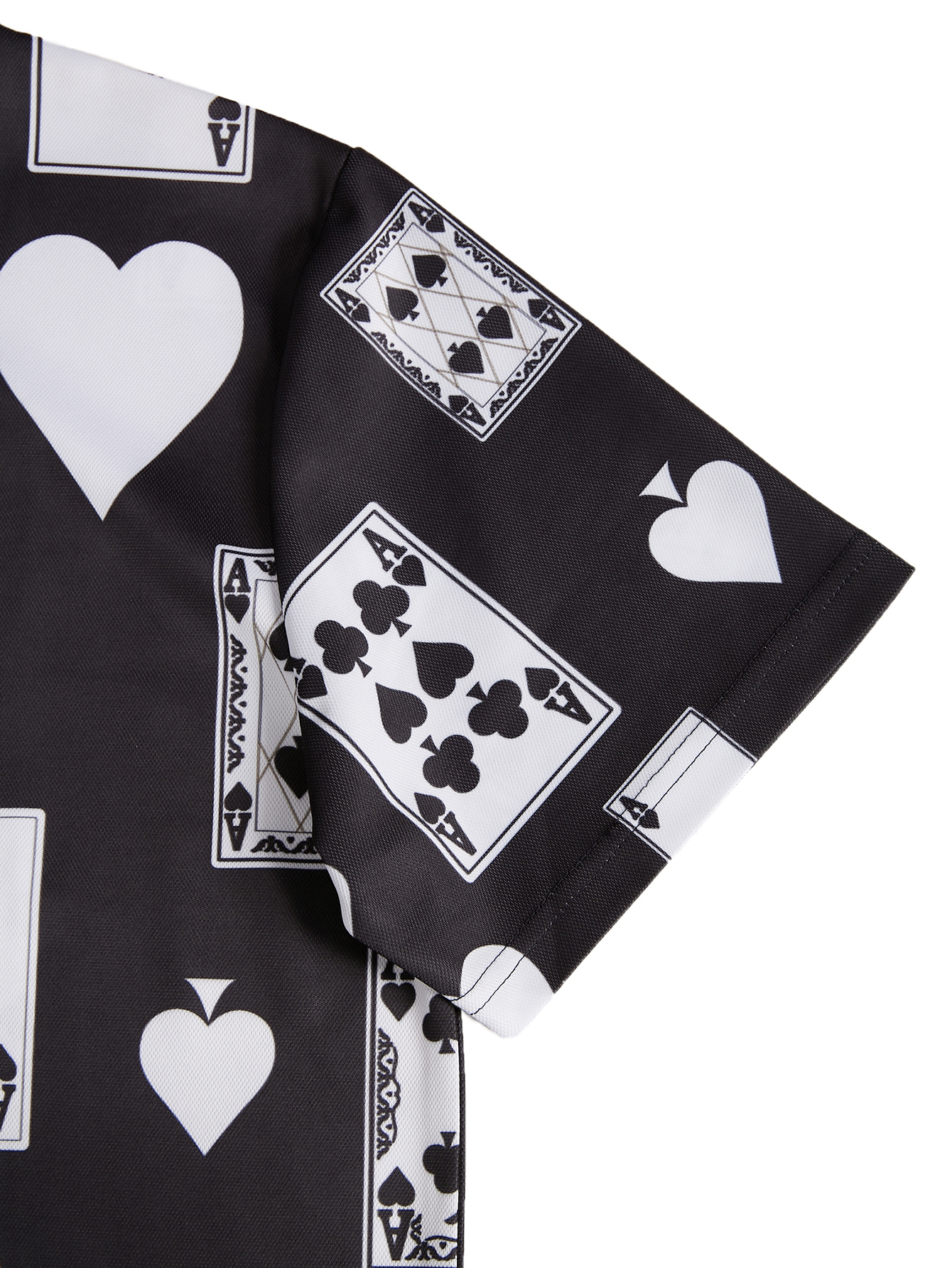 Men's casual round neck T-shirt set, 3D Poker King print, geometric pattern, polyester knitted fabric, comfortable fit T-shirt set for all season