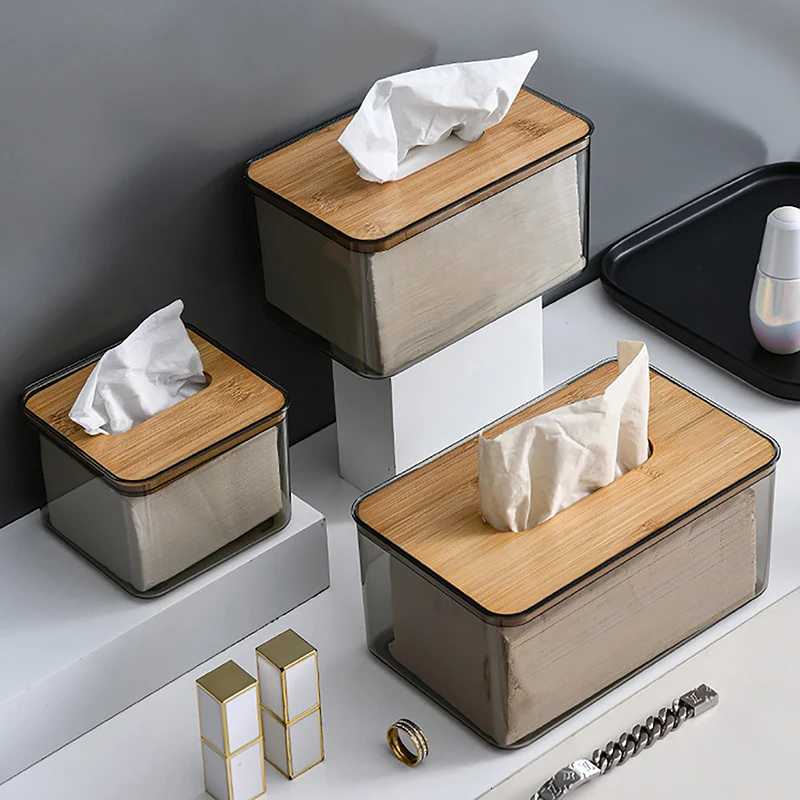 Decorative Facial Tissue Box Cover Transparent Tissue Holder for Home Office Multifunctional Storage Box Home Table DecorationM251124
