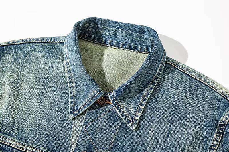 High Quality Men's Casual Vintage Washed Distressed Button up Work Denim Jacket