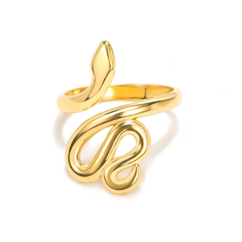Top source INS style niche design women's fashionable snake shaped opening ring, zodiac fashion ring