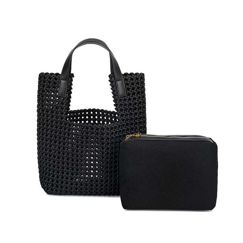 2024 New Trendy Shoulder Windmill Knot Carving Empty Hand Bucket Large Capacity Mother and Child Underarm Bag