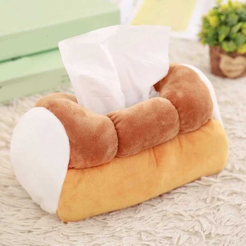 Simulation Creative Toast Bread Tissue Box Funny Storage Holder Soft Cotton Storage Box for Home Decor Ar Draw Box Plush DecorM251124