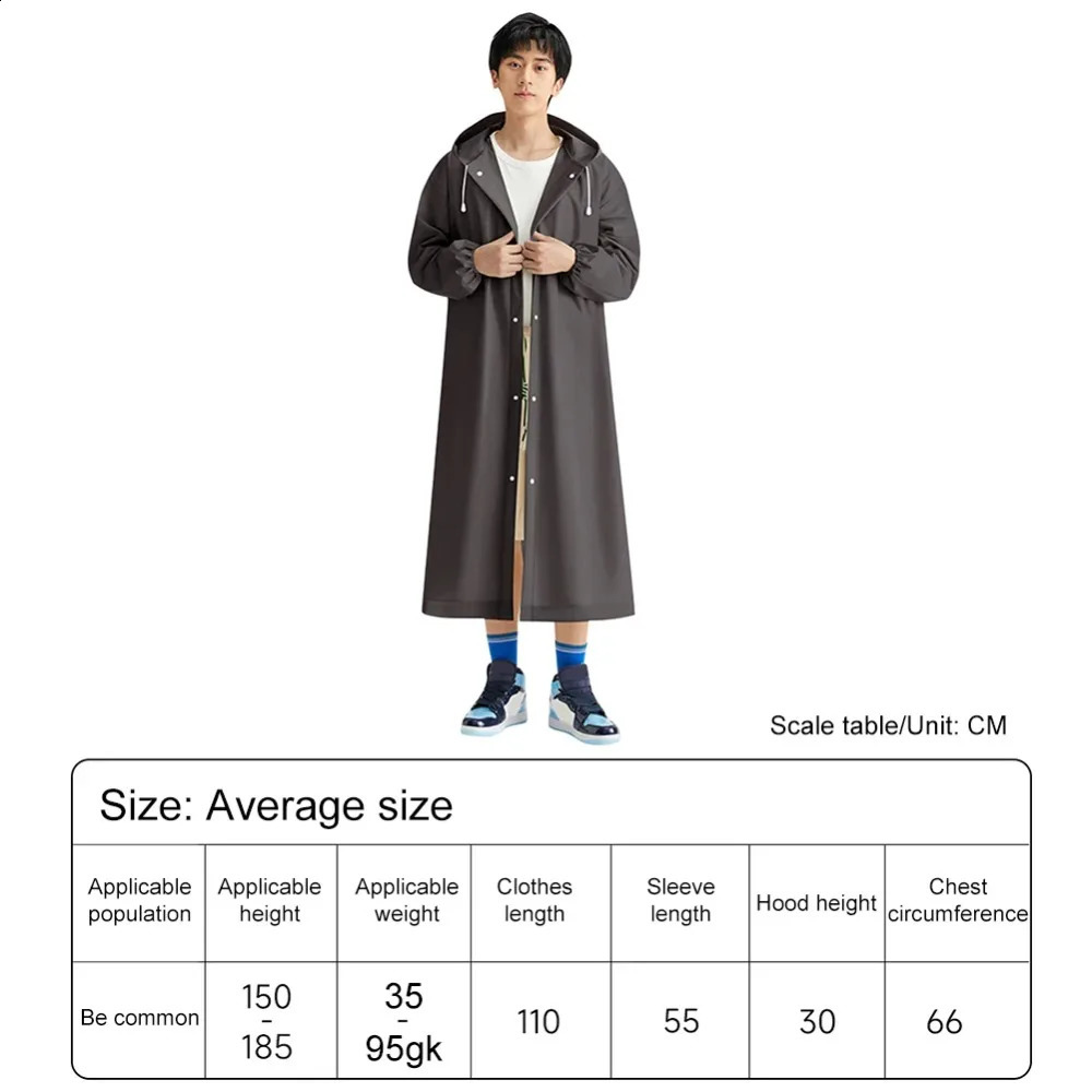 Fashion Adult Waterproof Long Raincoat Women Men Rain Coat Hooded For Outdoor Hiking Travel Fishing Climbing Thickened 250421