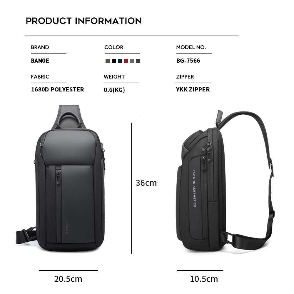 designer bag bange brand design oxford trendy waterproof materials men chest bag with large capacity fashion multipockets slim bag for male