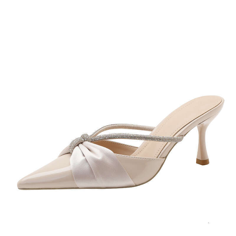 Woman Sandals Naked High Half Drag New Style Pointed Fashion Simple Atmosphere Fine Heels Versatile Ladies Sandals