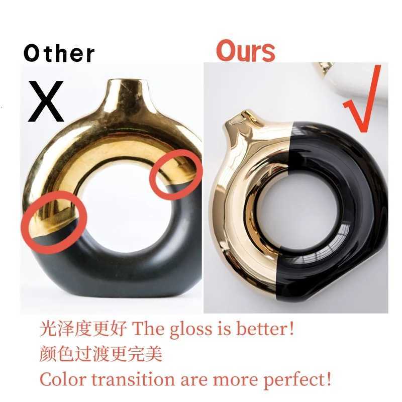 Ceramic Flower Vases For Living Room Luxury Nordic Plant PotDinning Table Hotel Home DecorationWedding Festival Artwork Golden C251124