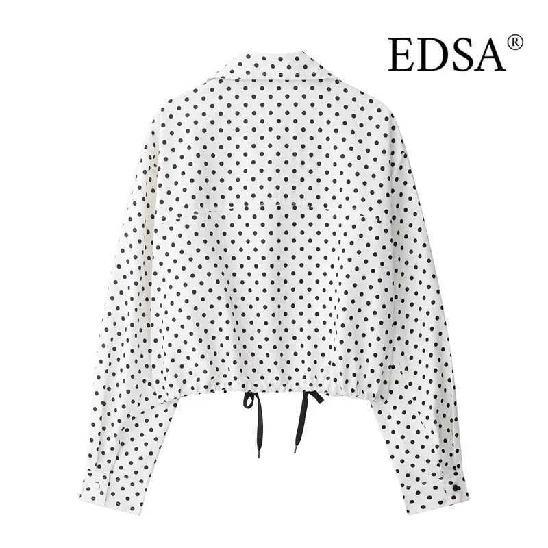 EDSA Women Polka Dot Jacket for Spring Autumn Side Zipper High Neck Casual Female Coat Outerwear J251124