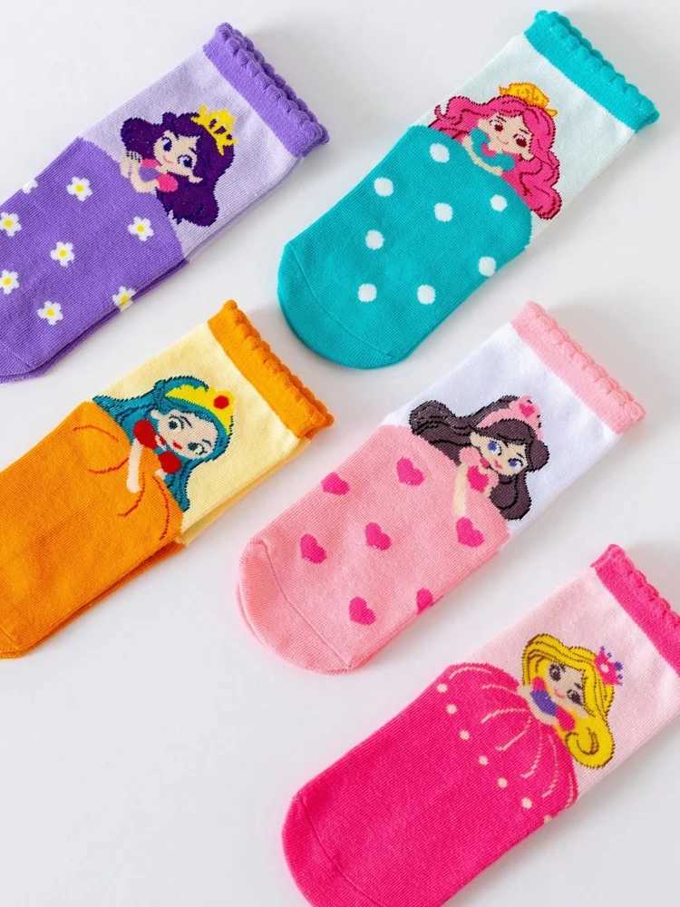 5 Pairs of Kidsrens SOCKS Autumn and Winter Baby Cute Princess SOCKS Spring and Summer Girls Can Wear Soft Mid-calf SOCKS G251124