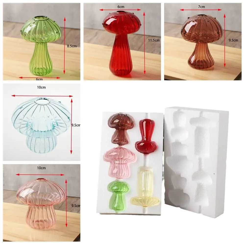 Simple Hydroponic Flower Bottle Transparent Glass Vase Mushroom Home Decoration Flower C251124