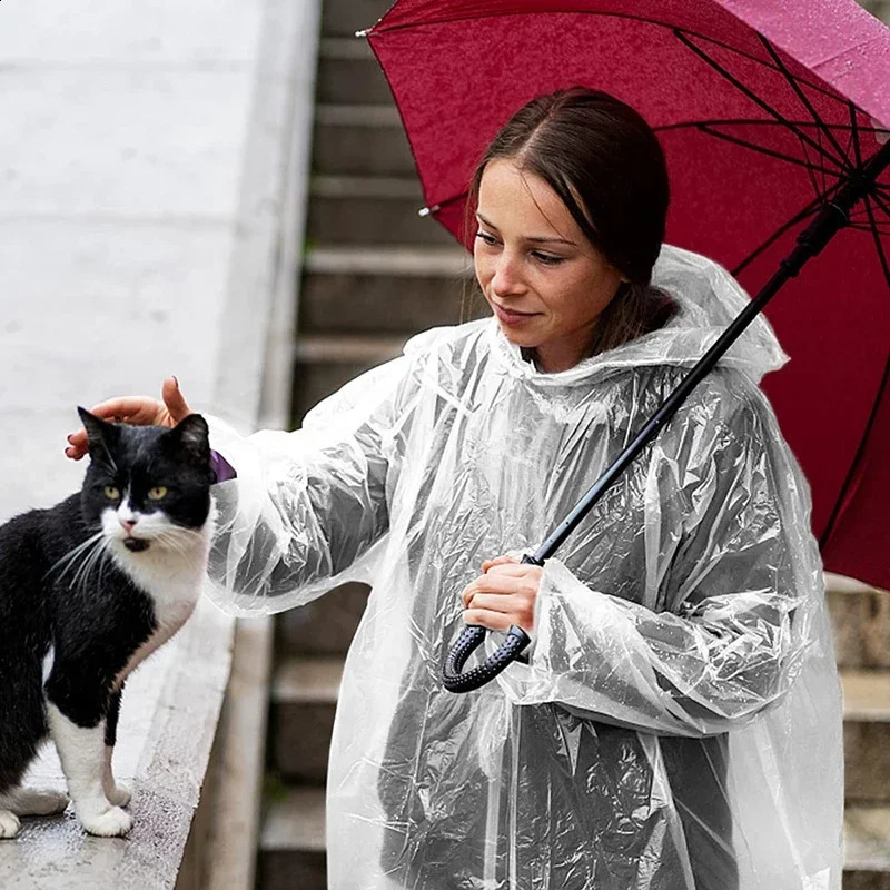 Disposable Waterproof Raincoat Outdoor Hiking Mountain Travel Emergency Transparent Portable Adult Poncho Rain 250421