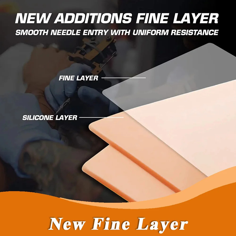 15/10/8/5/3/1pcs M Tattoo Practice Skin Double Sides Silicone Fake Skin Big Blank Tattoo Beginner Training Skins Accessories 250422