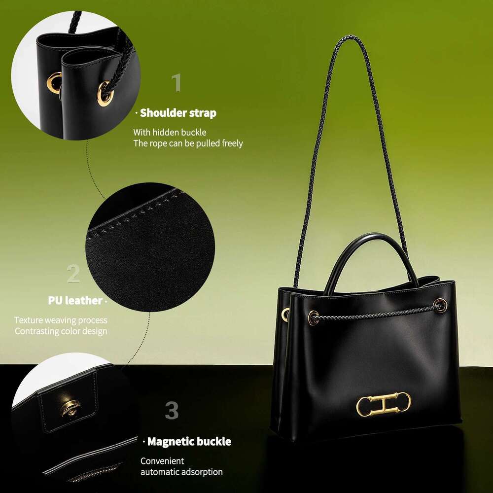 CHCH Tote 2025 New Black Business Women's Dual Purpose Shoulder Bag