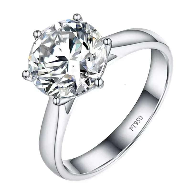 Womens Luxury PT950 Platinum Wedding Ring With GRA Credentials Real D Color VVS 1 Carar Moissanite Diamond Rings Fine Jewelry