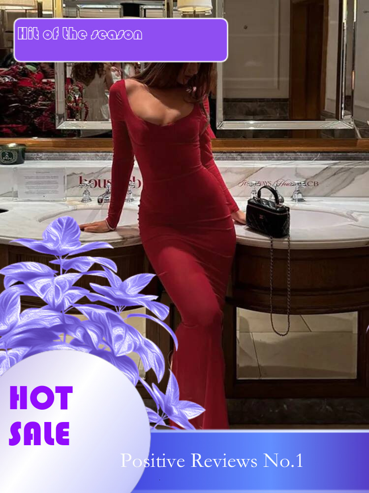 Dongdumaoyi Townlike Perspective Mesh Slim Bodycon Dress Women Strapless Autumn Winter Maxi Long Nightclub Sexy Party Dresses