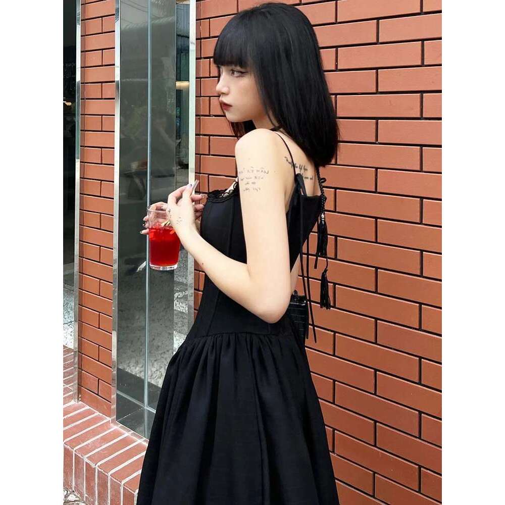 Designer Clothes IAMSURE Casual Solid Lace Trim A-Line Long Dress Slim Slash Neck Sleeveless Maxi Dresses For Women Summer Fashion Ladies