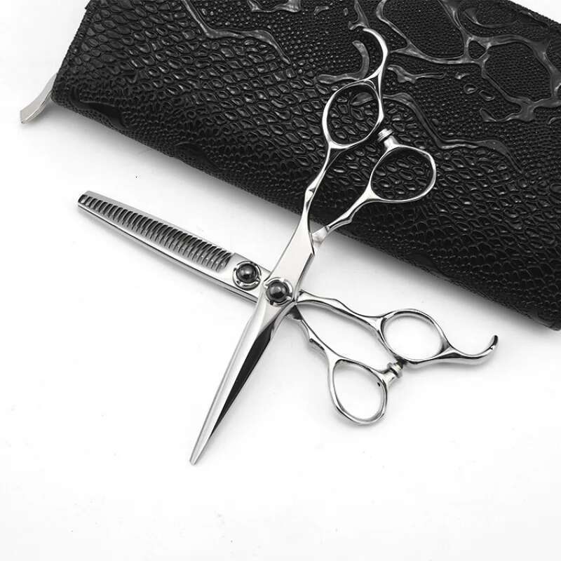 440C 6Inch High-End Professional Straight Snips Thinning Shear Salon Stylist Hair Scissors Set