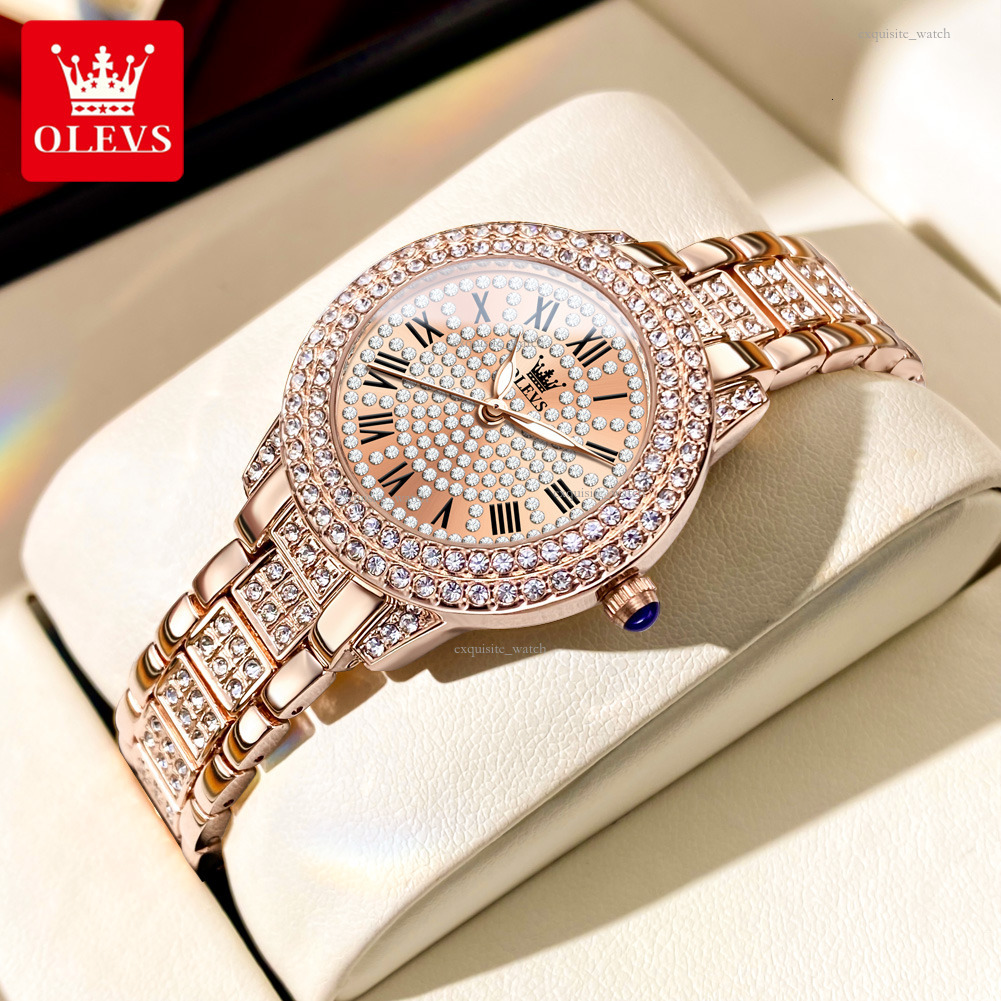 OLEVS Outdoor Watch One-piece Dropshipping Watches Men Designer Diamond-encrusted Roman Fashionable Quartz Women's Watch Watch Free Delivery Whol