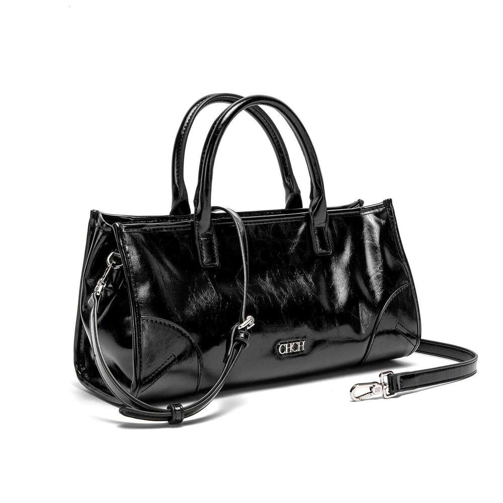 CHCH Women's New Black Marble Pattern Stick Bag Detachable Shoulder Strap